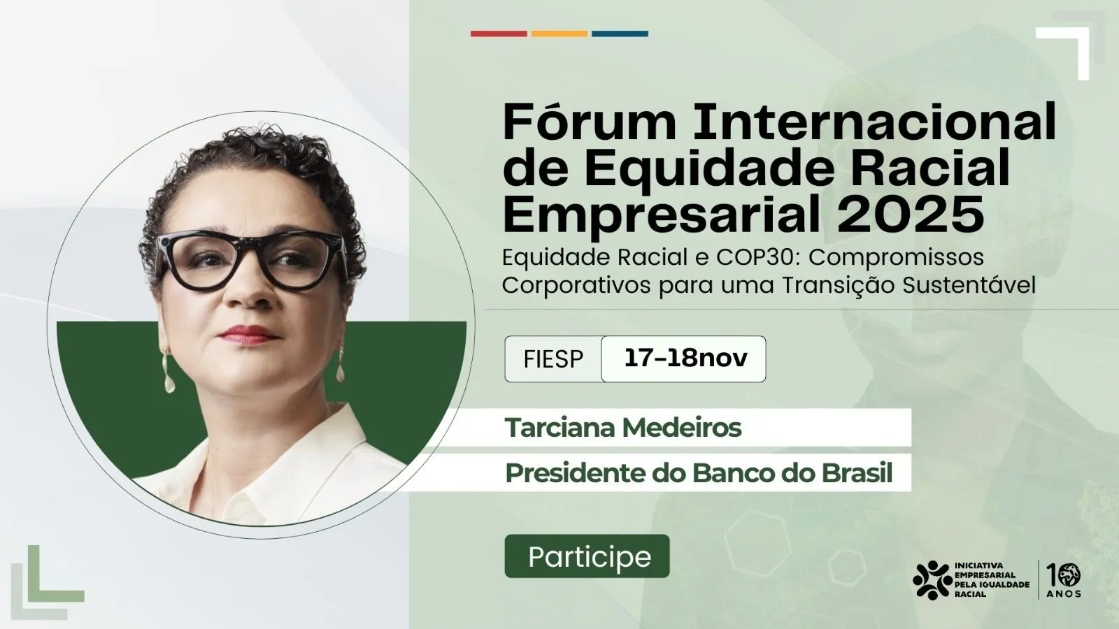 Presidente do BB no Fórum Internacional de Equidade Racial Empresarial